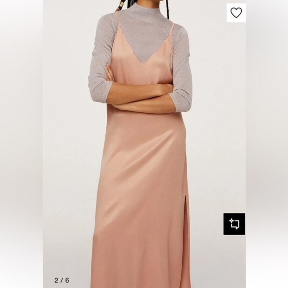Mango MNG Blush Pink slip dress size small NWT - Picture 2 of 16
